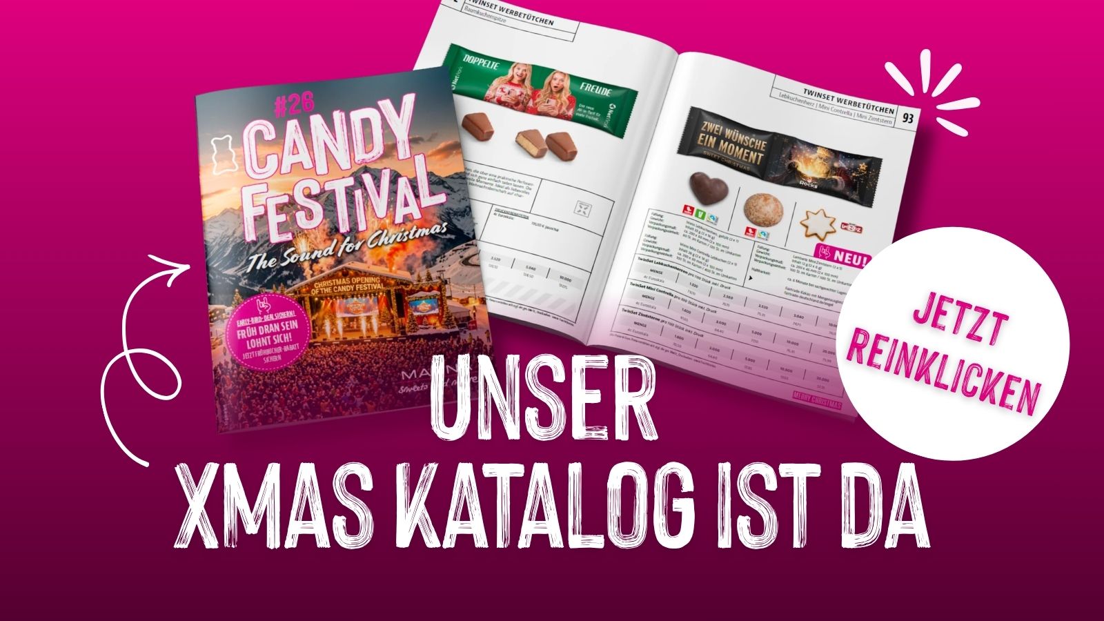 Neue Werbesüßigkeiten im Sortiment.